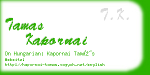 tamas kapornai business card